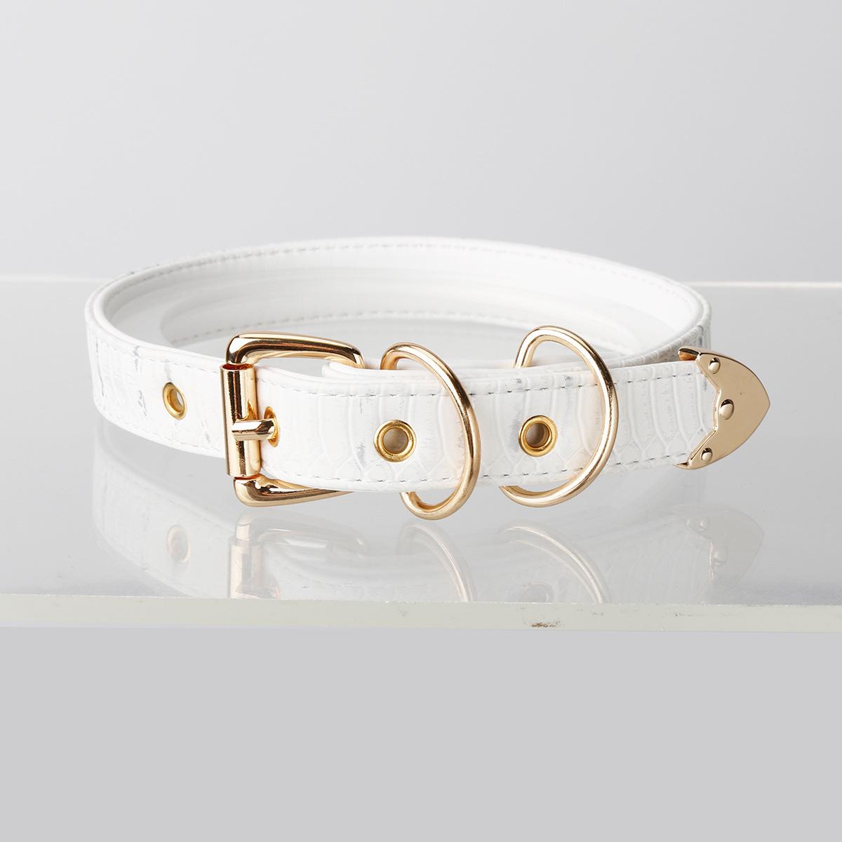 

Handmade crocodile pattern niche original collar PUPPY subculture choker collar bell