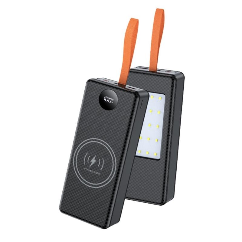 LED Camping Light Integrated Battery Box for 16 Slots 21700 Batteries DIY Charging Case with Multi Function