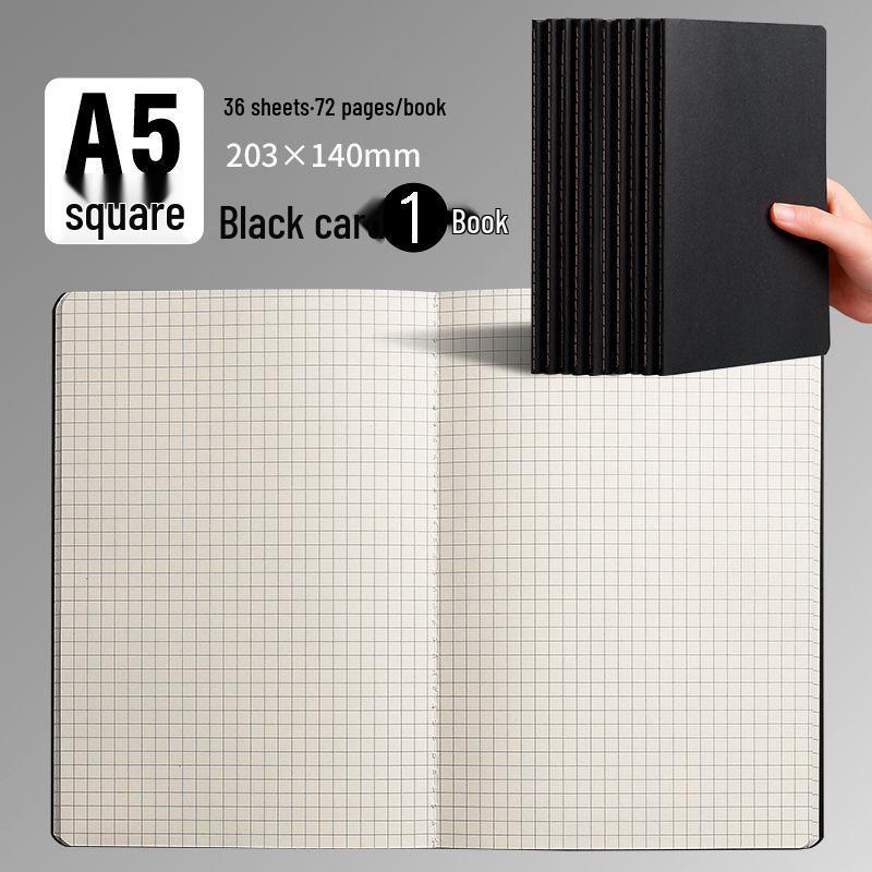 B5 Student Notebook: White, Kraft Paper, Stitched Binding, Blank, Lined, Grid Options