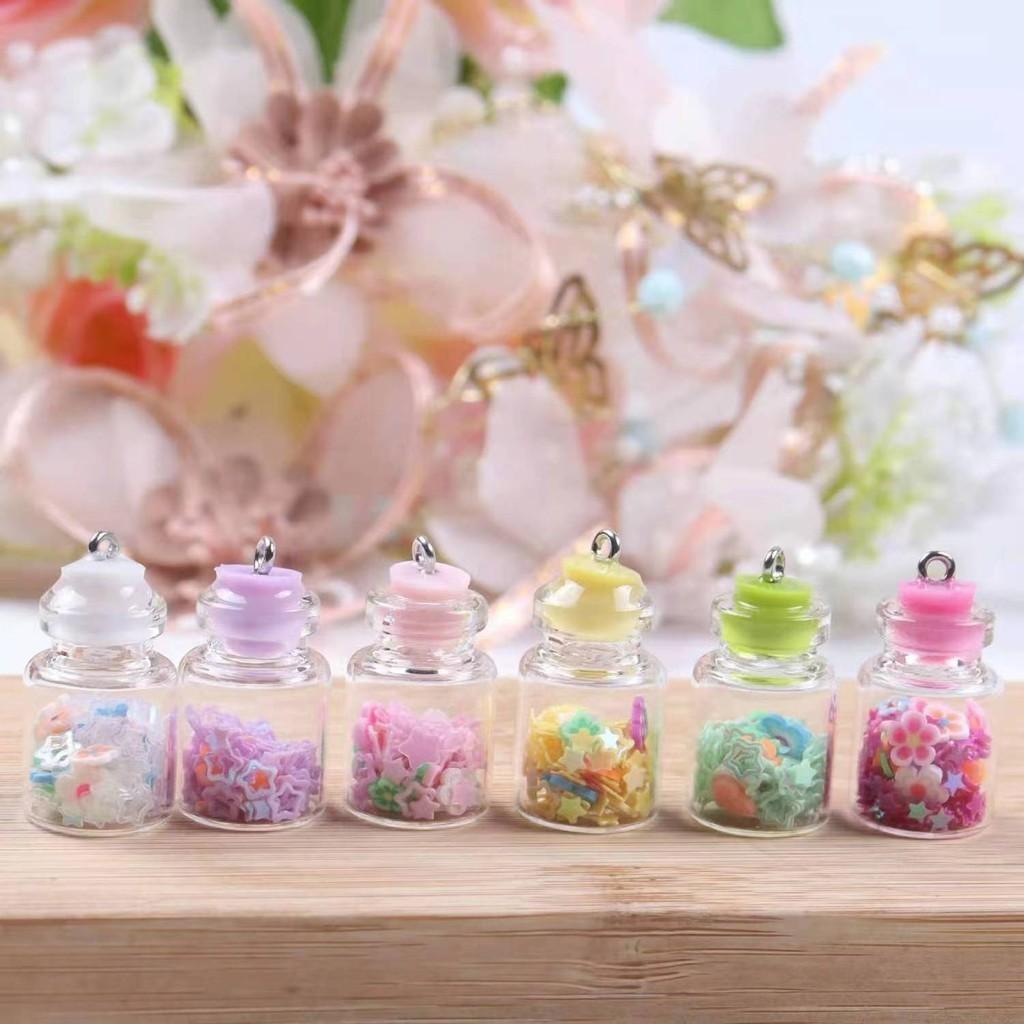 10 Stück Mehrfarbige Mini Sternflasche Miniatur Harz Ornamente Feengarten Dekoration Mikrolandschaft