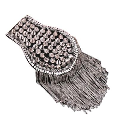 Cool Club Tassel Chain Epaulette Breastpin Jacket Vintage Brooch  Stage Performance