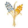 Wuli&baby Beautiful Wheat Designs Brooches Pins Crystal Charming Flowers Plants Casual Party Brooch Fashion Jewelry Gifts