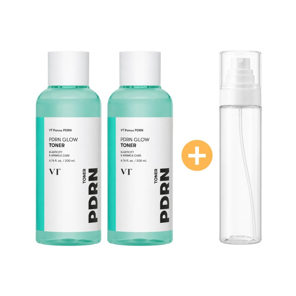 [VT COSMETICS] PDRN Glow Toner + Mist Spray Bottle Set (200ml X 2EA / 6.76 fl. oz X 2EA)