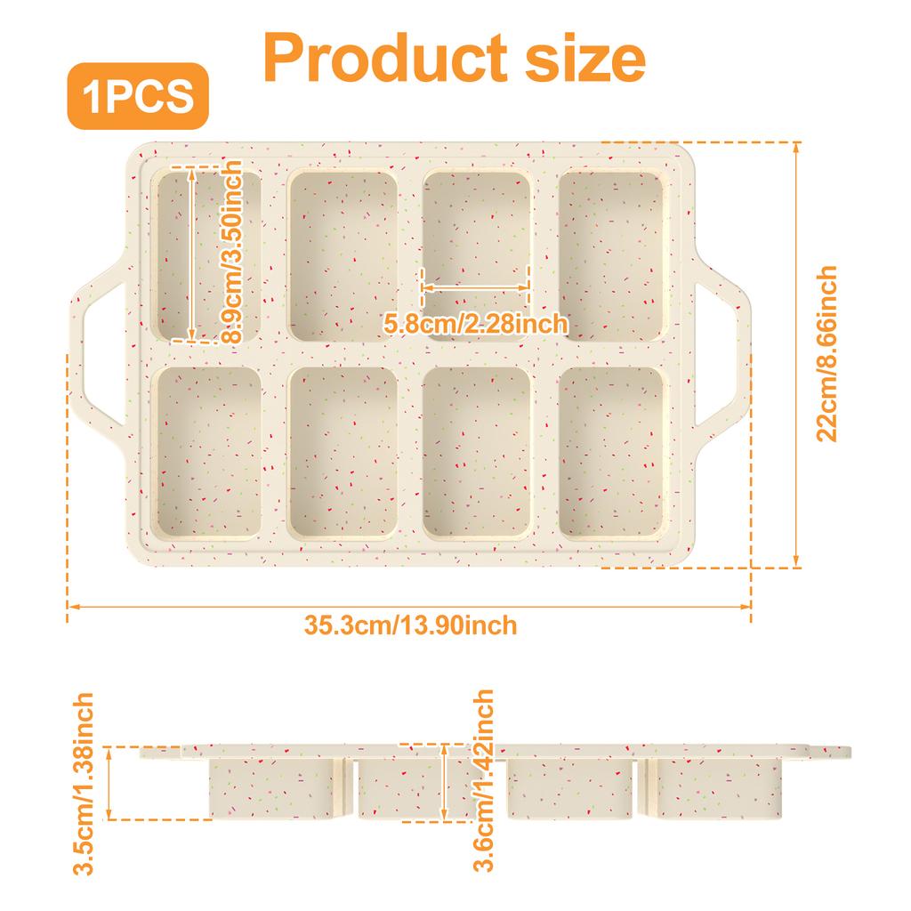 Mini Loaf Pan 8 Cavities Silicone Mini Bread Loaf Pans Nonstick Muffin Pan High Temperature Resistant Baking Mold for Kitchen