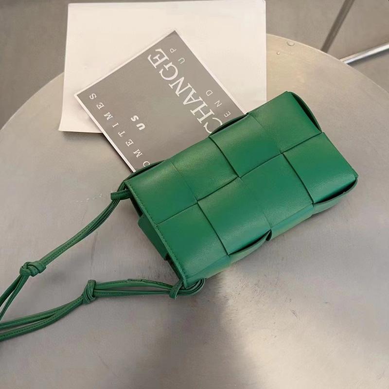 Мини плетеные женские сумки через плечо из натуральной кожи мягкая овчина сумка кроссбоди брендовый стиль вязаная маленькая сумочка кошелек для телефона без логотипа зелёный 4188₽