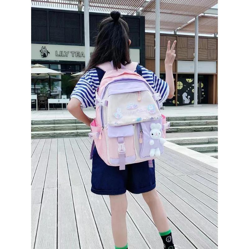 New School Bag Primary Back Pack For Girls Children Backpack Large Capacity Bookbag Waterproof Bags Multiple Pockets Schoolbags