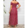 Summer Plus Size Dress Casual Bohemian Strapless Halter Neck Long Floral Dress