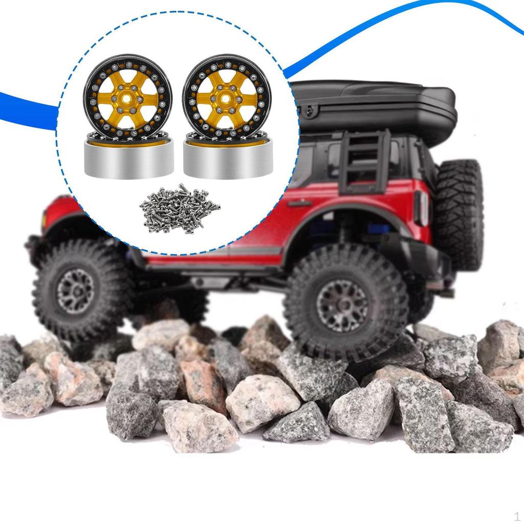 4 Pieces 1/18 1/24 RC Crawler Wheel Rims Accessories Easy to Install Direct Replaces Professional