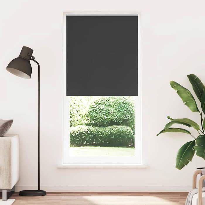 VidaXL Blackout Roller Blind Black Window Privacy Screen Sunshade Bedroom 240167