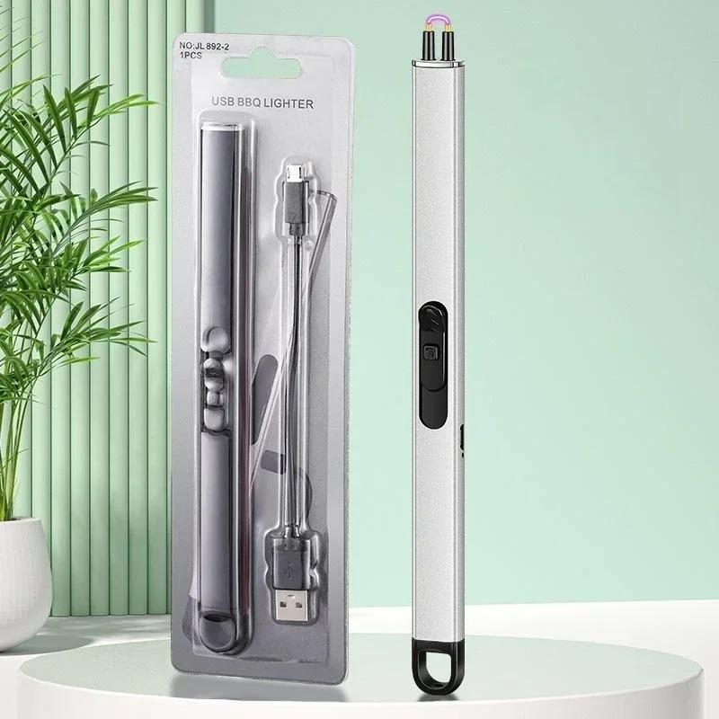 Brichetă electrică cu plasmă cu puls, metal, rezistentă la vânt, fără flacără, cu un singur arc, brichetă de bucătărie în aer liber, pistol de aprindere a aragazului cu gaz