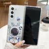 Cute Cartoon Astronaut Case For Samsung Galaxy Z Fold 5 4 3 2 1 Space Man Clear Cover For Samsung Z Fold 4 Z Fold3 Hard Case