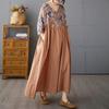 Kurzarm Plus Size Baumwolle Vintage Blumenmuster Neu in Kleidern für Damen lässig locker langes Sommerkleid