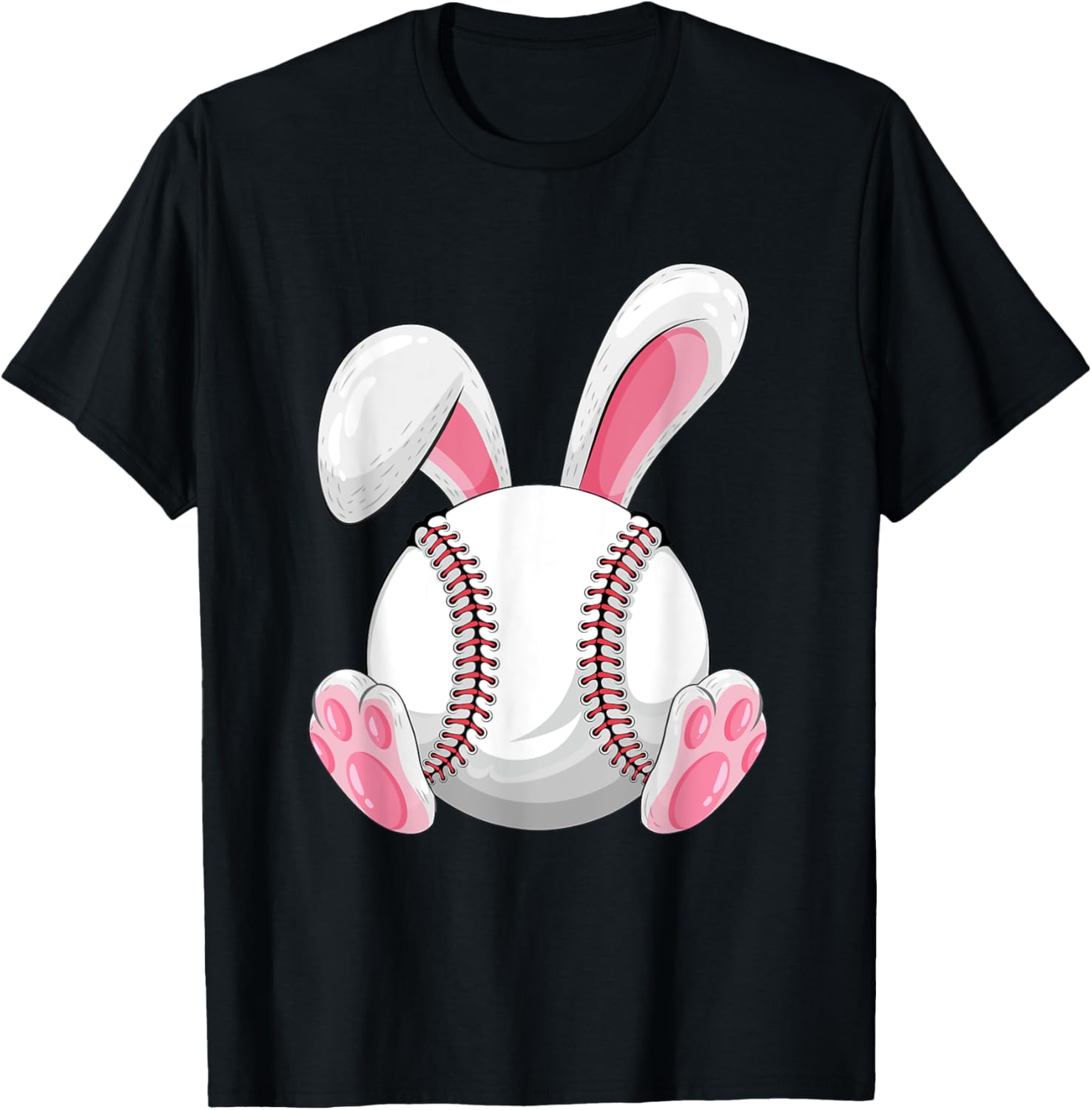 

Baseball Bunny Easter Graphic Tee Funny Spring Sports Cotton T-Shirt for Men 4XL