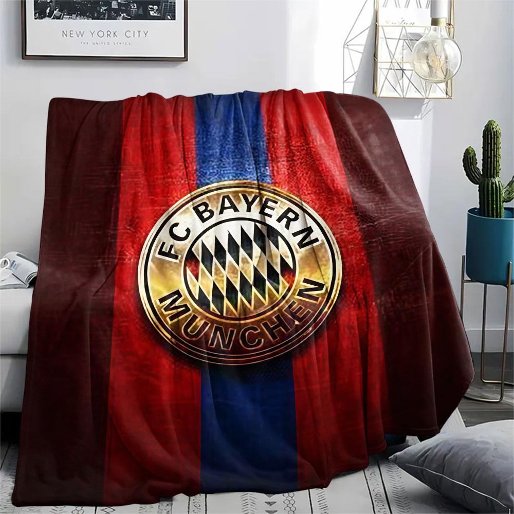 1PC FC Bayern Munchen Patterned Flannel Blanket Suitable For All Seasons for Home Decor Warmth and Comfort Gifts Holiday Present