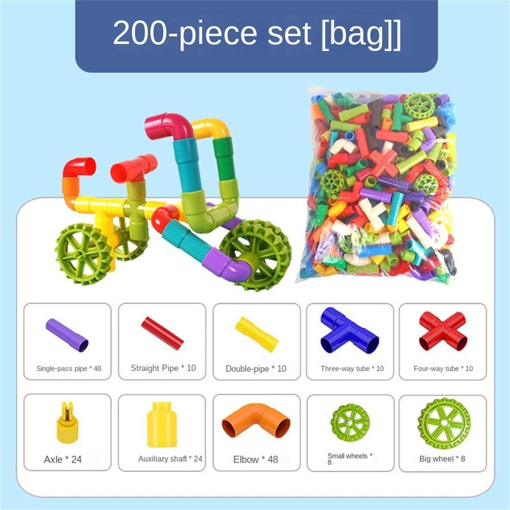 Designer Assembling Pipeline Tunnel Construction Pipe Puzzle Blocks  Educational Toys