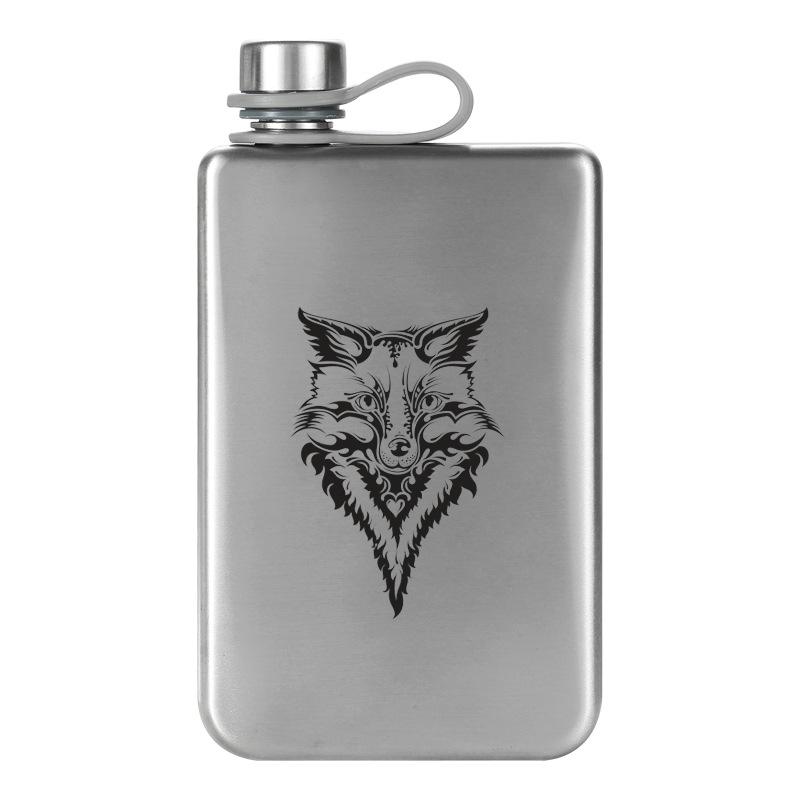 Silver Green Black White Whiskey Flask - Portable, Food Grade 304 Stainless Steel