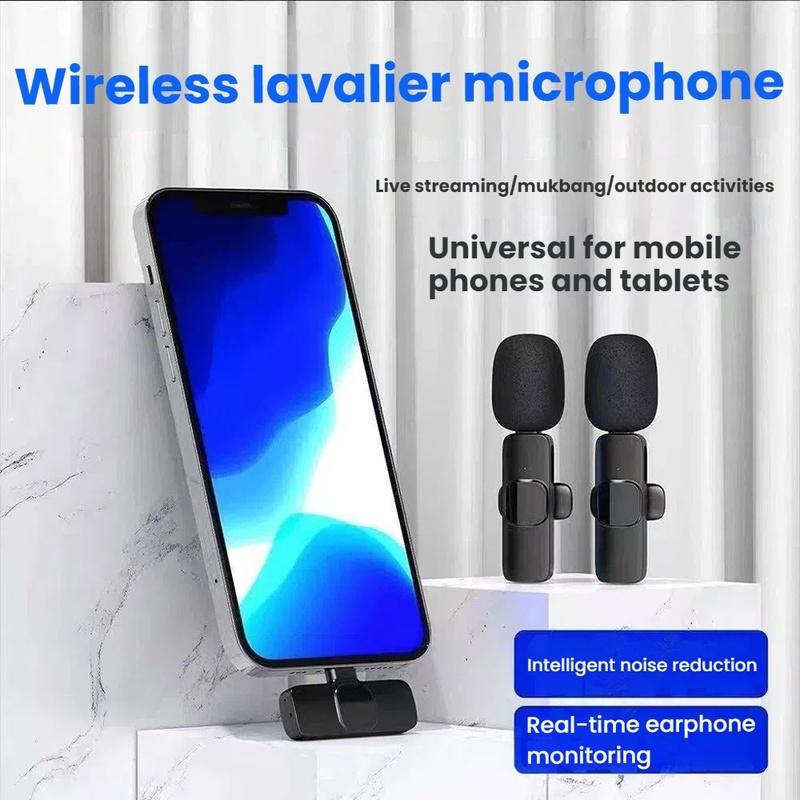 New Wireless Lavalier Microphone K9 Portable Audio Video Recording Mini Mic for iPhone Android Live Broadcast Gaming Phone Mic