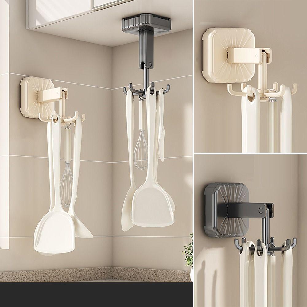 

Punch-free Seamless Hook Rotatable Bathroom Kitchen Hooks New Storage Wall Hanger
