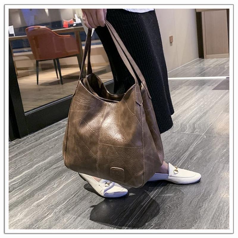 Women's New Trendy Soft Leather Shoulder Bag with Large Capacity and Versatile Fashion Crossbody Bag, Korean Version Women's Handbag