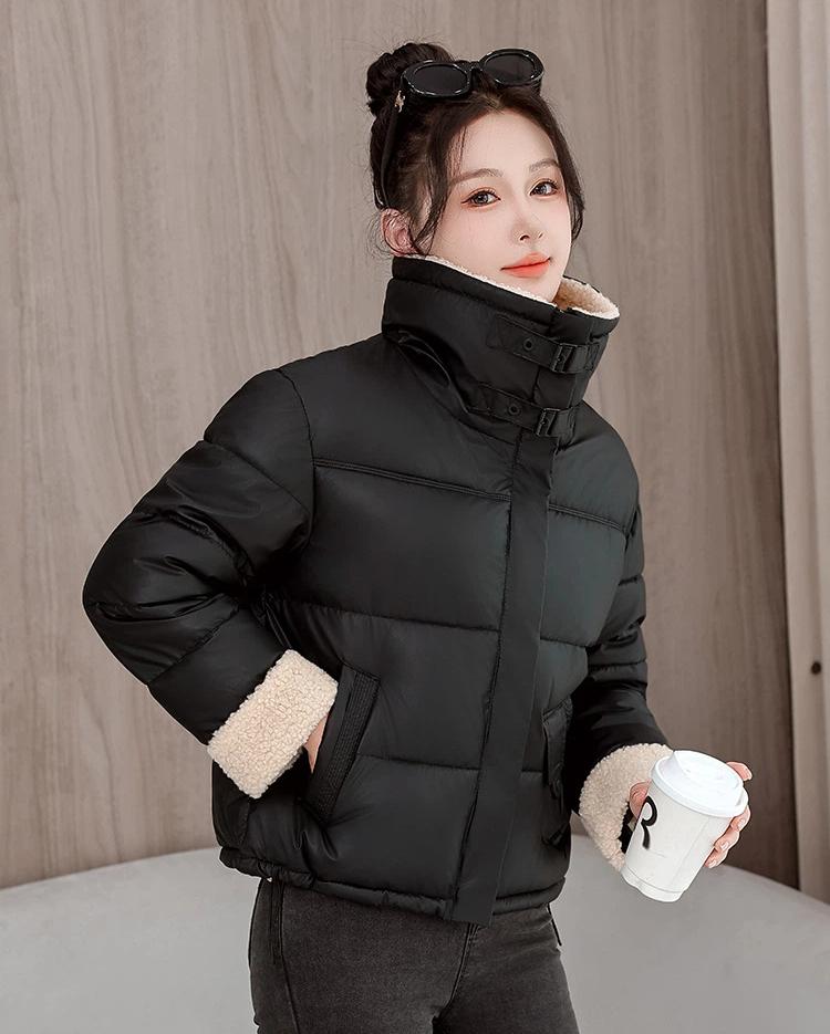 Women’s Short Lamb Wool Lapel  Winter Jacket