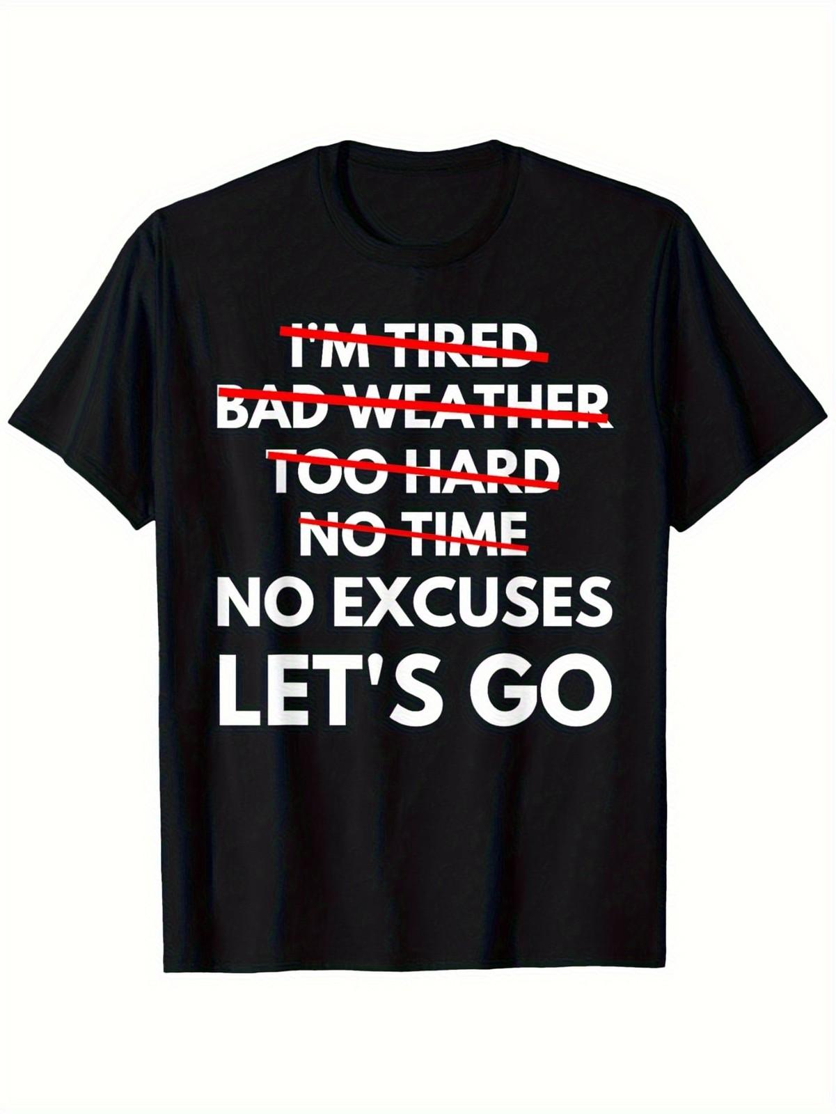 Men s Motivational Workout T-Shirt - Funny Gym Saying No Excuses Let s Go - Bl S разноцветный