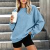 Damen Color Oversized Pullover Hoodie mit Taschen und