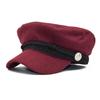 Spring Autumn Sailor Black Ladies Beret Top Captain Cap Travel Octagonal Hat Fashion Women Men All-Match Trendy For Daily