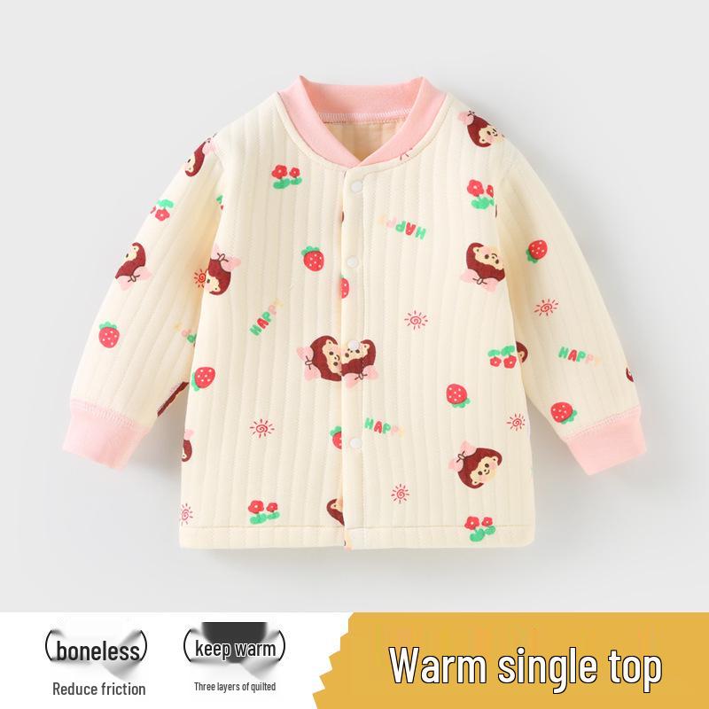 

Infant & Toddler Quilted Cotton Coat - Warm, Three-Layer, Boneless Stitching, Spring/Autumn Style, Class A Quality, Ideal Base Layer 73 cm