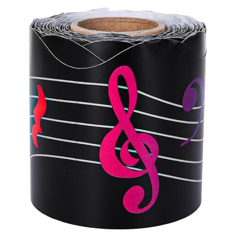 Musical Notes Bulletin Border Trim Scalloped Border Trim Black Waves Classroom Borders Border Sticker School Supplies