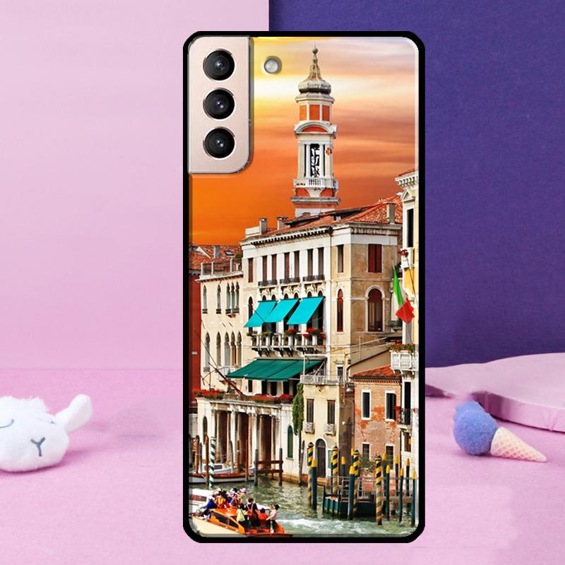 Travel italy Street Venice Phone Case For Samsung Galaxy S25 Ultra S24 S23 Ultra S9 S10 S20 S21 S22 Plus S24 FE Cover