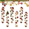 Warm Glowing Christmas Wall Decorations Door Hanger, Quilted Fabric Santa Snowman Tree Gingerbread Hanging Soft Led Entryway Accents Light with