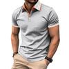 T-shirt da uomo Polo a maniche corte a blocchi di colore Colletto con bavero Top Camicia da tennis da golf casual estiva quotidiana da uomo