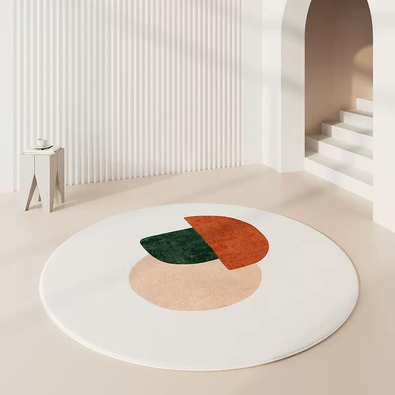 Round Imitation Cashmere Carpets Simple Living Room Decoration Rugs Modern Bedroom Decor Carpet Light Luxury Balcony Lounge Rug