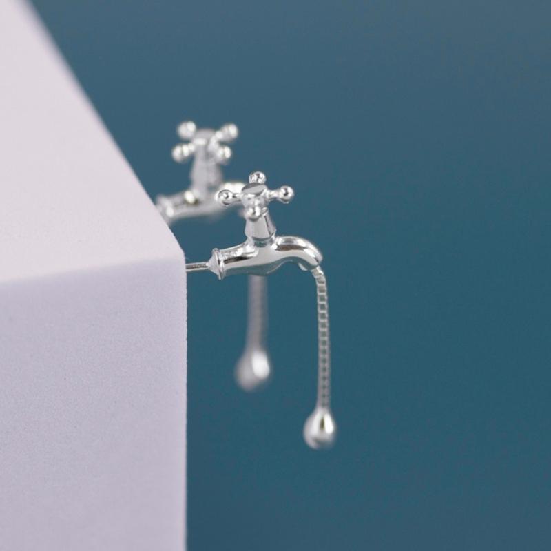 Elegant Water Tap Fringe Earrings Funny Faucet Ear Hooks Accessory Stylish Ear Studs Accessories for Women Men Couple
