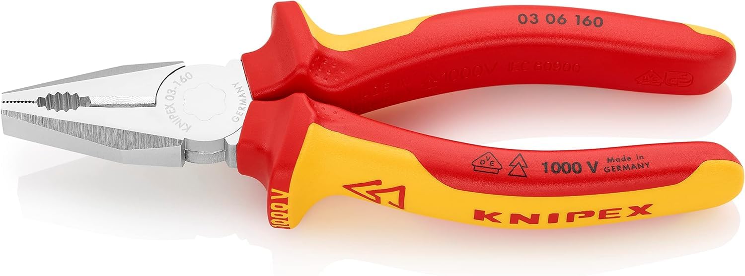 

KNIPEX 1000V Insulated Combination Pliers, 160mm Long, 0306-160