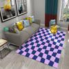 Large Checkerboard Plaid Carpets Geometric Patterned Area Rug for Living Room Blue Plaid Play Mat Bedroom Living Room Floor Mat