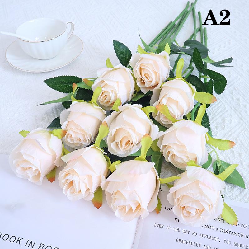 

Artificial Flowers Rose Simulated Rose Handmade For Home Wedding Decoration Flower Silk Flower Living Room Christmas Vase Decor