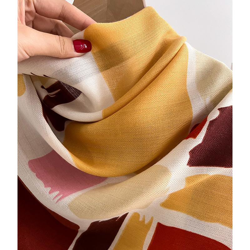 Luxury Brand Scarf Wool Cotton Shawl Lady Wrap Large Pashmina Hijab Headband Scarves Autumn Winter Bufanda Foulard Beach Stoles