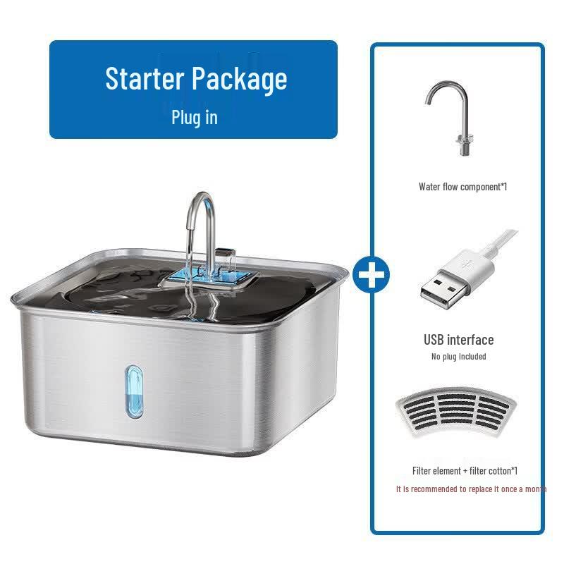 LISM Automatic Stainless Steel Pet Water Fountain