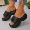 Chunky Platform Slippers for Women Summer Comfortable Wedge Heels Sandals Woman Solid Non Slip Eva Thick Sole Slides Shoes
