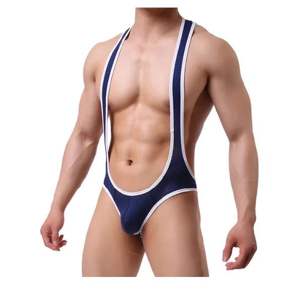 Sexy Mesh Bodysuit Jockstrap Bodywear Erotic Teddies Underwear Wrestling Singlet Leotard Jumpsuits Suspender For Men/Gay