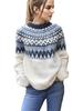 Women's 2026 Retro Color Block Knitwear: Long Sleeve, Comfortable, Versatile Round Neck Sweater