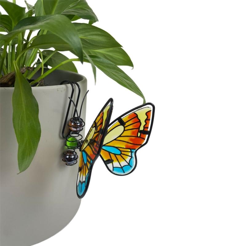 Butterflies Wall Hanging Planter Decors Metal Wall Mounted Planter Garden Yard Decorative Flower Pots Indoor Outdoor