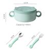 Baby Stainless Steel Feeding Food Tableware Suction Cup Non-slip Bowl Spoon Fork Straw Set Toddler Dinnerware