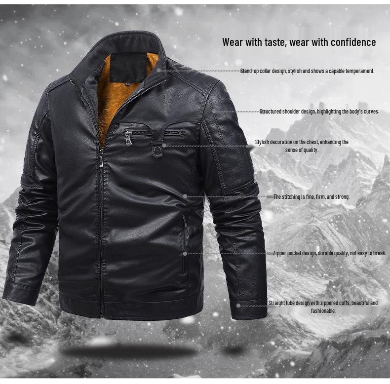 Men's European PU Leather Jacket 2188