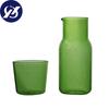 Japanese Style Transparent Candy Color Glass Teacup Set Simple Heat-Resistant Drinking Juice Cup With Tea Pitcher Water Bottle
