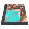 HERMES Calle Jean 140 Large Shawl Stole Scarf Cashmere / silk Black/Multicolore