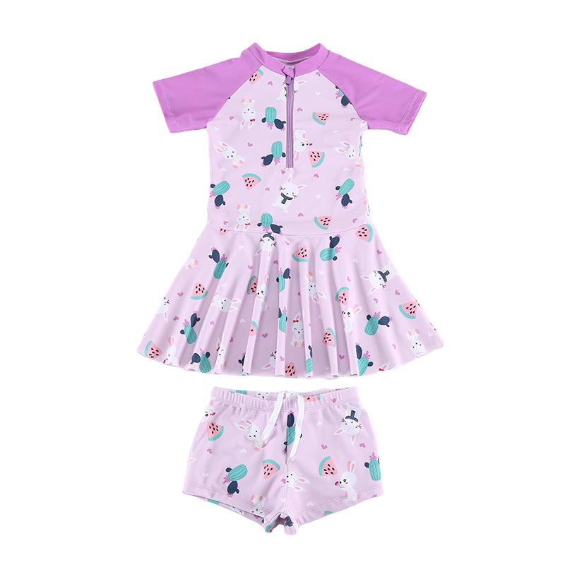 Korean Style Cartoon Swimsuit for Kids - One-Piece or Toddler Two-Piece Options
