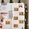 Holiday Kitchen Accessories Christmas Ghost/Dog/Cat Fridge Magnets, Retro Wooden Photo Frame Refrigerator Magnet, Strong Magnetic Creative Party