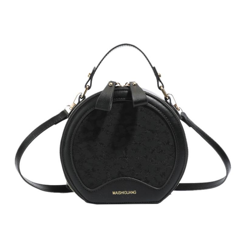 2025 Leopard Print Single Shoulder Crossbody: Women's Retro Round Handbag In Celebrity Fashion